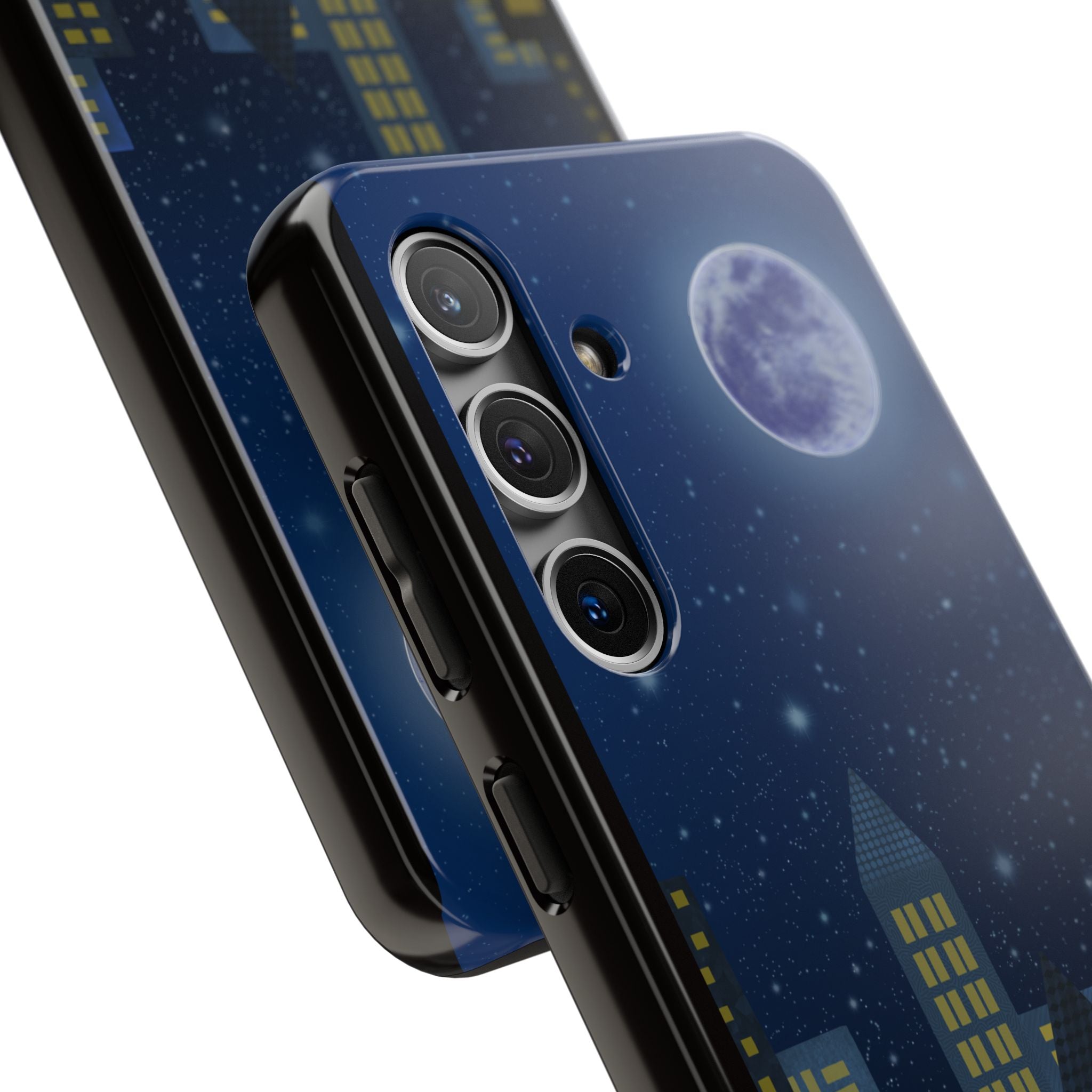 Moonlit City Phone Case — Starry Blue Night Skyline