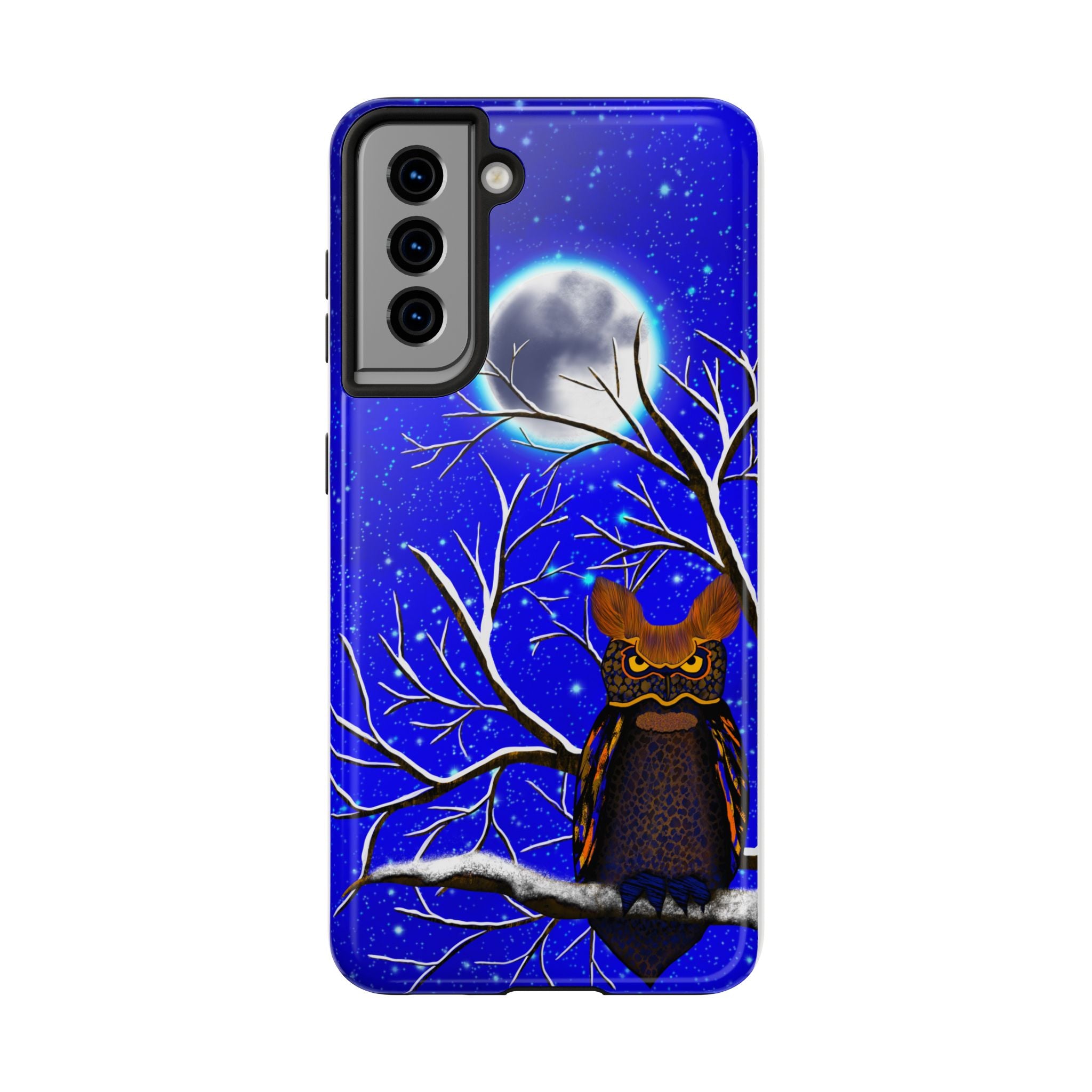 Moonlit Owl Tough Phone Case — Night Sky Owl Design