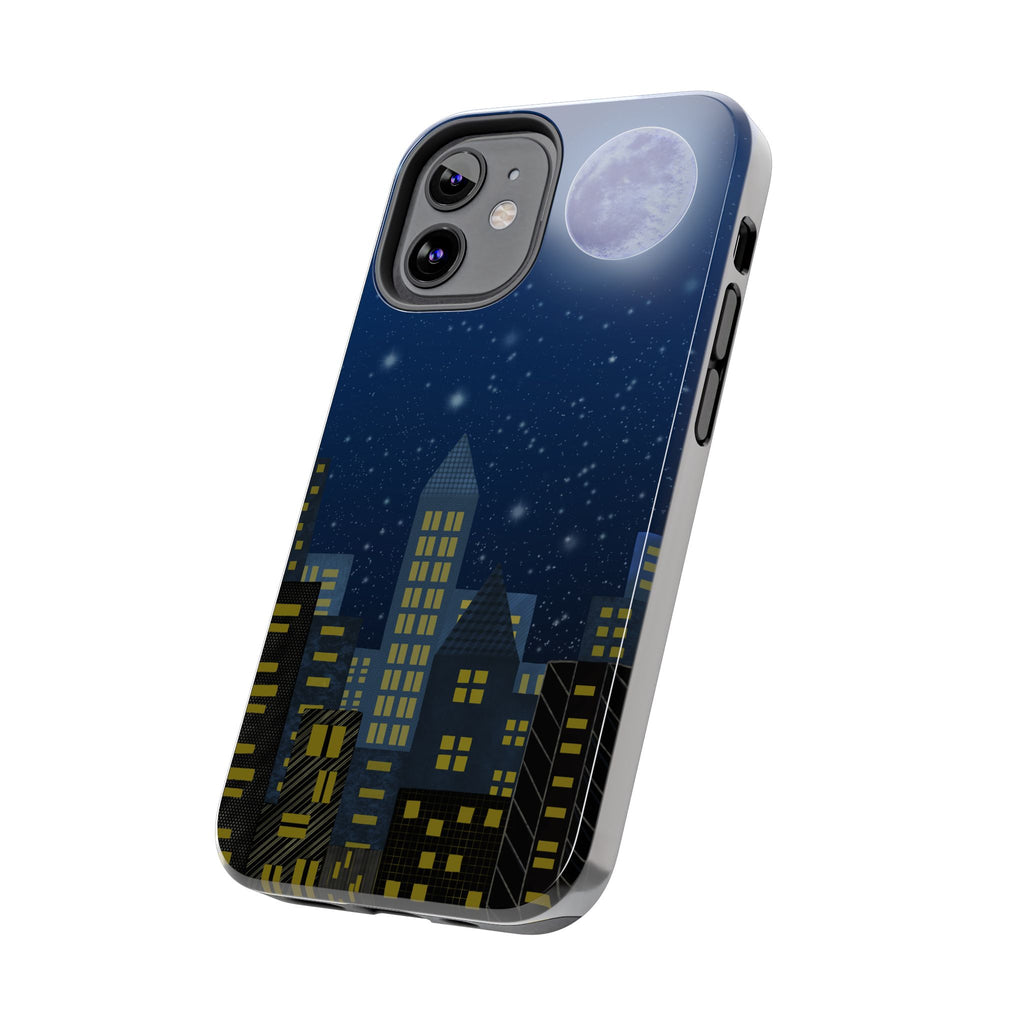 Moonlit City Phone Case — Starry Blue Night Skyline