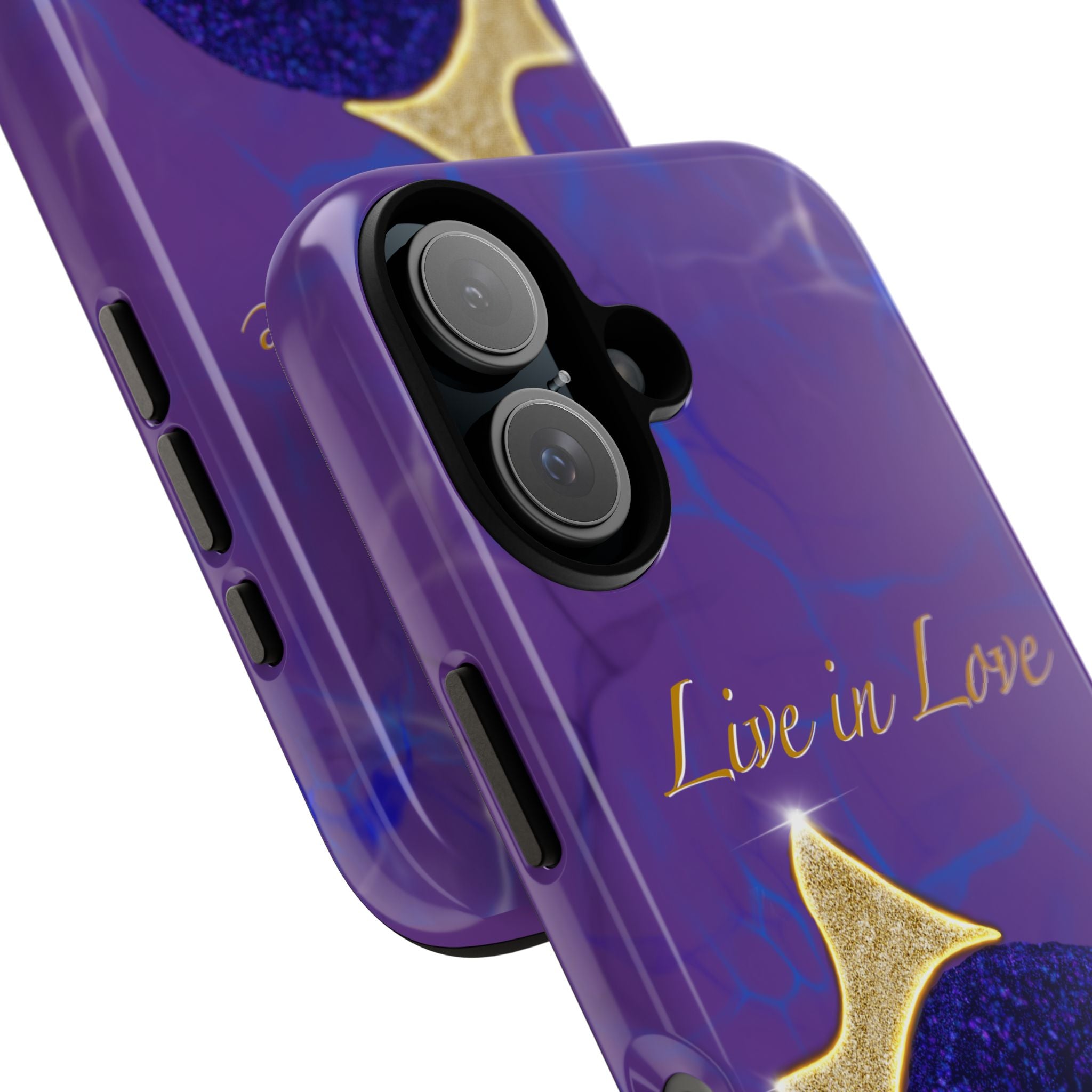 Live In Love Crowned Galaxy Afro Sticker — Black Queen with Gold Crown