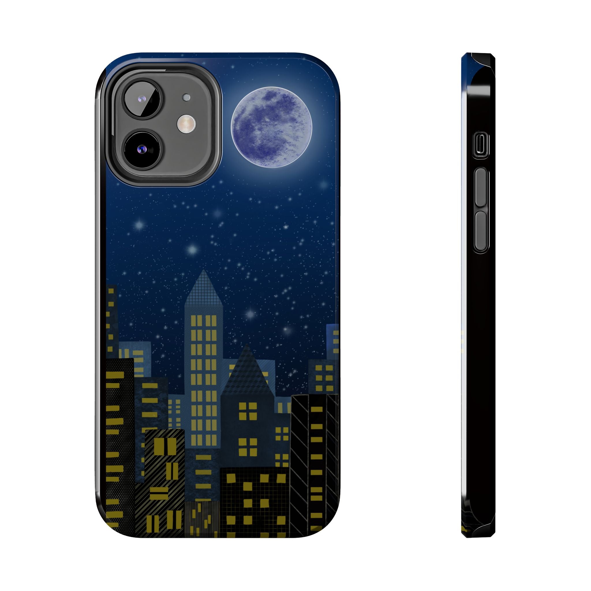 Moonlit City Phone Case — Starry Blue Night Skyline